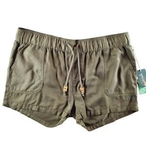 TenTree Womens XL Instow Casual Recycled Material Short Olive Night Green New